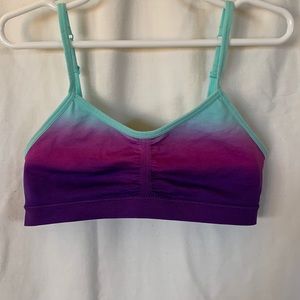 Maidenform girl’s bralette purple hombre w teal No pads but can be added Large